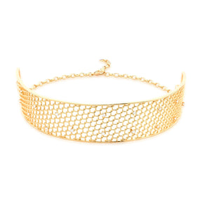 Choker Favo Banhada a Ouro 18k