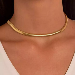 Choker Malha Roliça Banhado à Ouro 18K