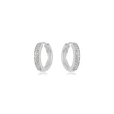 Argola com Micro Zircônias - Banho de Ródio Branco
